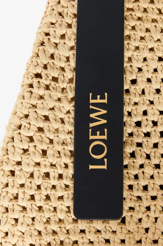 Small Punch Hole Hobo in Raffia and Calfskin Small Punch Hole Hobo in Raffia and Calfskin