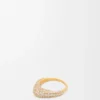 Stirrup Ring in Sterling Silver and Crystals