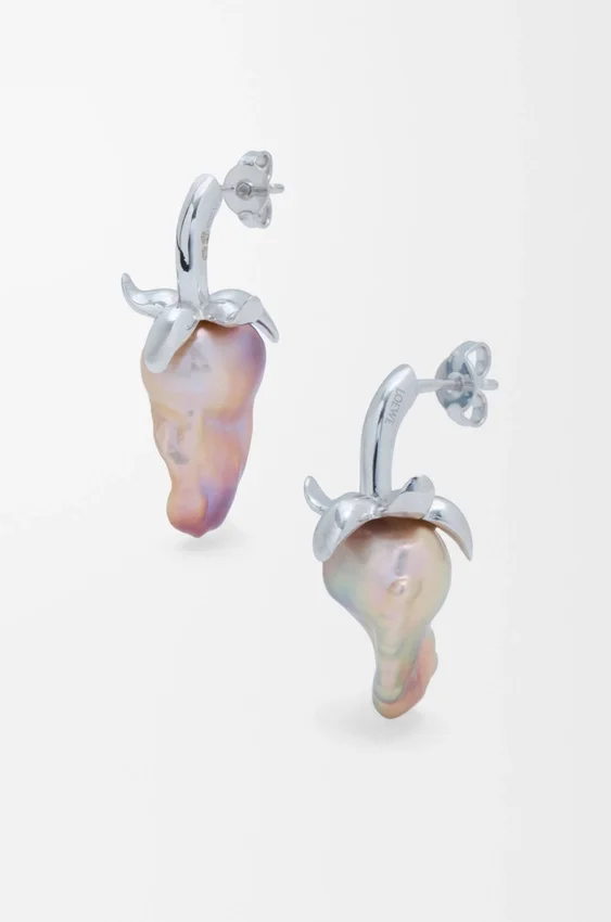 Strawberry Earrings in Sterling Silver and Pearl Strawberry Earrings in Sterling Silver and Pearl