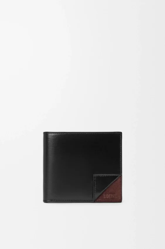 Switch Bifold Coin Wallet in Supple Grained Calfskin and Suede Switch Bifold Coin Wallet in Supple Grained Calfskin and Suede