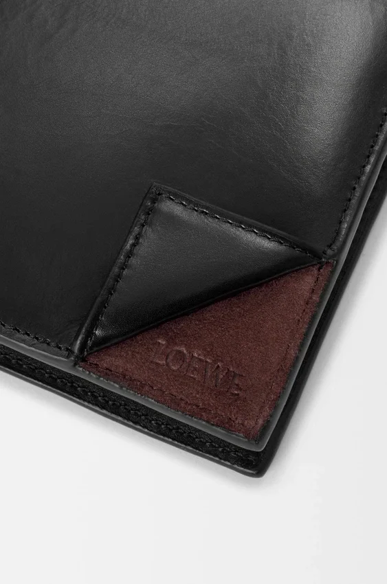 Switch Bifold Coin Wallet in Supple Grained Calfskin and Suede Switch Bifold Coin Wallet in Supple Grained Calfskin and Suede