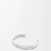 Thin Braided Cuff in Sterling Silver