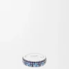 Thin Pavé Ring in Sterling Silver and Crystals