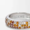 Thin Pavé Ring in Sterling Silver and Crystals