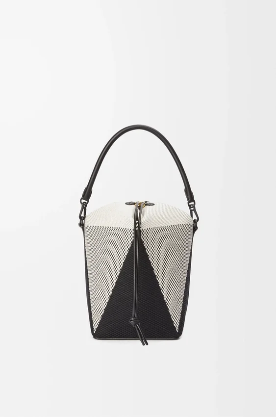 Treasure Bako Bucket in Canvas Jacquard and Calfskin Treasure Bako Bucket in Canvas Jacquard and Calfskin