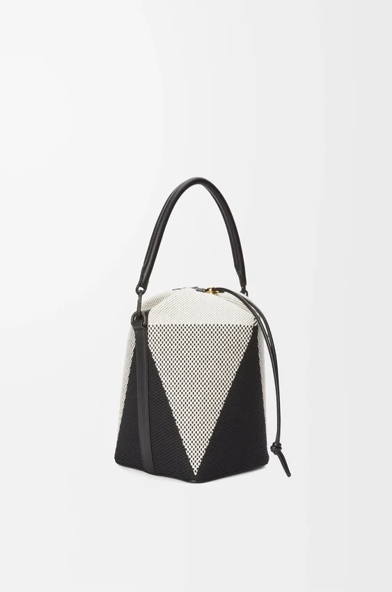 Treasure Bako Bucket in Canvas Jacquard and Calfskin Treasure Bako Bucket in Canvas Jacquard and Calfskin