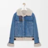 Trucker Jacket in Denim and Shearling
