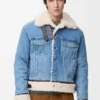 Trucker Jacket in Denim and Shearling