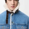 Trucker Jacket in Denim and Shearling
