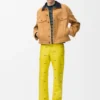 Trucker Jacket in Suede Goat Skin