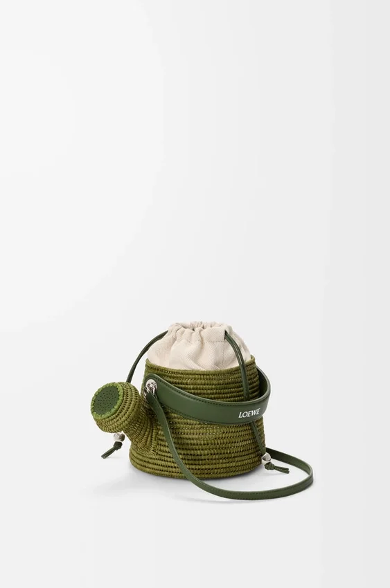 Watering Can Bag in Raffia and Calfskin Watering Can Bag in Raffia and Calfskin