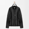 Zip-Up Jacket in Nappa Lambskin