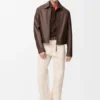 Zip-Up Jacket in Nappa Lambskin