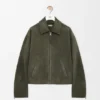Zip-Up Jacket in Suede Lambskin