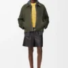 Zip-Up Jacket in Suede Lambskin