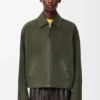 Zip-Up Jacket in Suede Lambskin