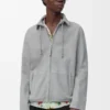 Zip-Up Jacket in Suede Lambskin