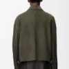 Zip-Up Jacket in Suede Lambskin