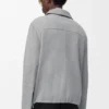 Zip-Up Jacket in Suede Lambskin